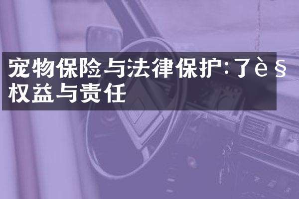 宠物保险与法律保护:了解权益与责任