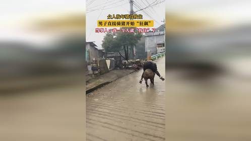 众人按年猪没按住，男子直接骑猪开始“狂飙”，当事人：我一个人就“按住”了