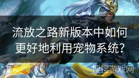 流放之路新版本中如何更好地利用宠物系统？
