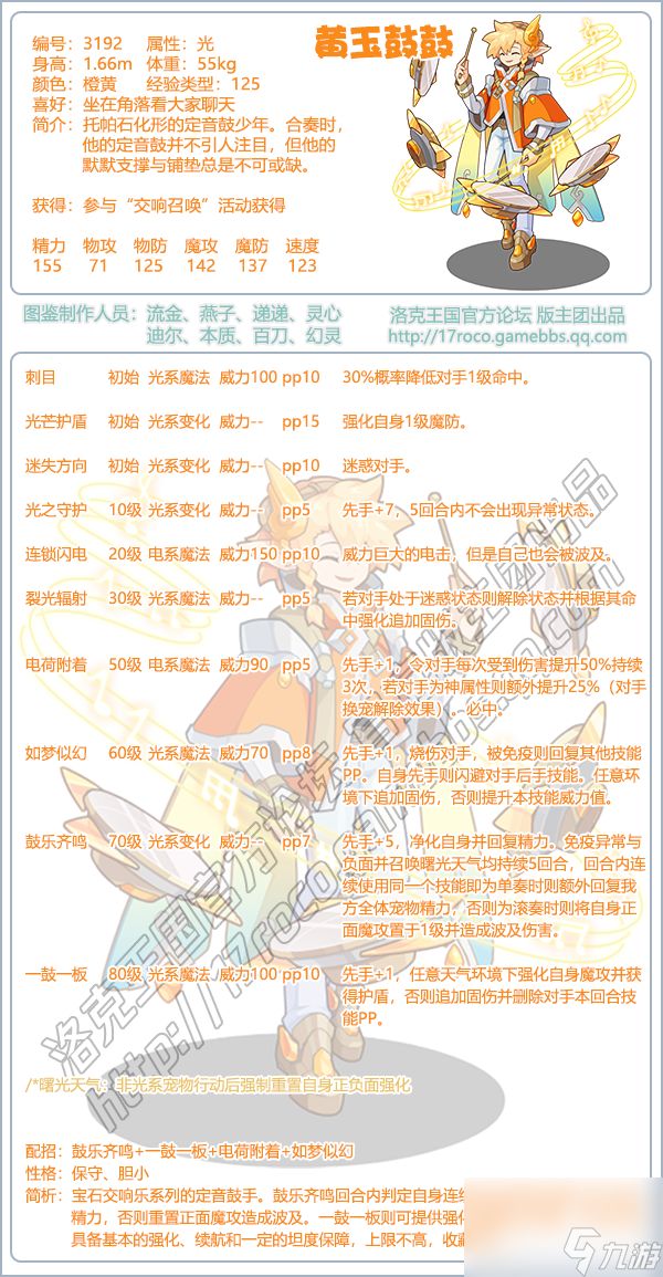 洛克王国黄玉鼓鼓技能是什么(黄玉鼓鼓技能属性解析)
