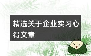 精选关于企业实习心得文章