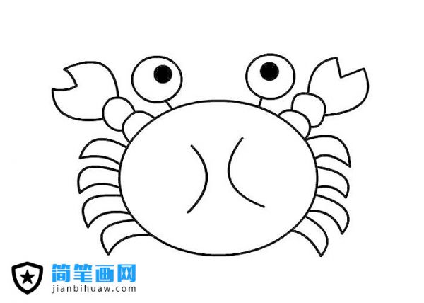 一只可爱的大闸蟹螃蟹简笔画图片
