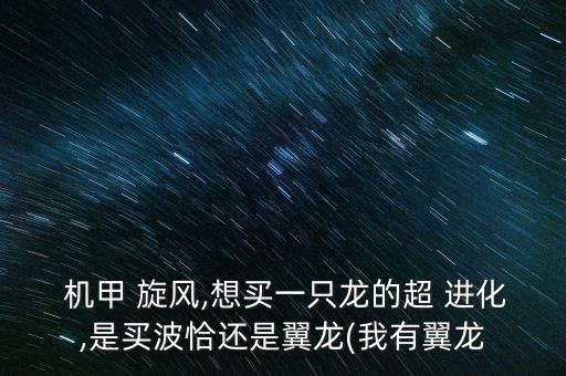  机甲 旋风,想买一只龙的超 进化,是买波恰还是翼龙(我有翼龙