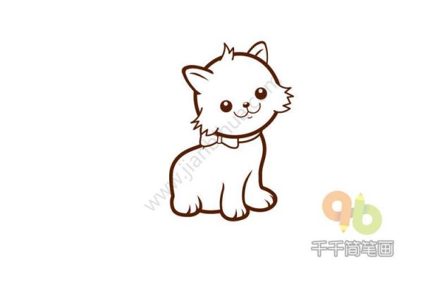 动物 猫 萌萌的小猫简笔画步骤图宠物店里动物小猫总是萌萌哒现在让