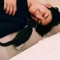 有爱好看的男生与宠物同框暖男头像
