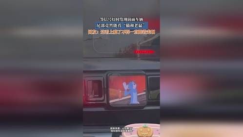 等信号灯时发现前面车辆，尾部竟然能看“猫和老鼠”