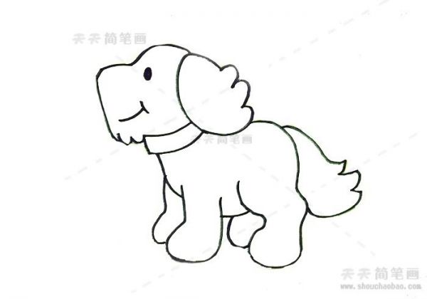 简笔画小狗简笔画黑色手绘绘画小狗简笔画详细步骤教程