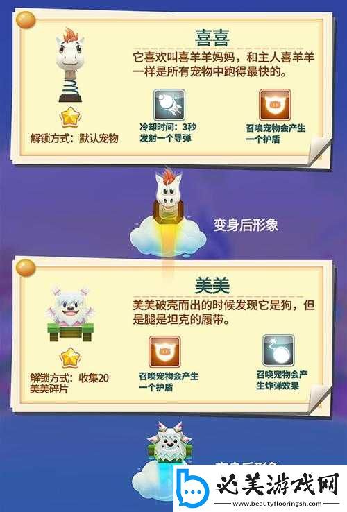 喜羊羊快跑宠物们的属性详细介绍