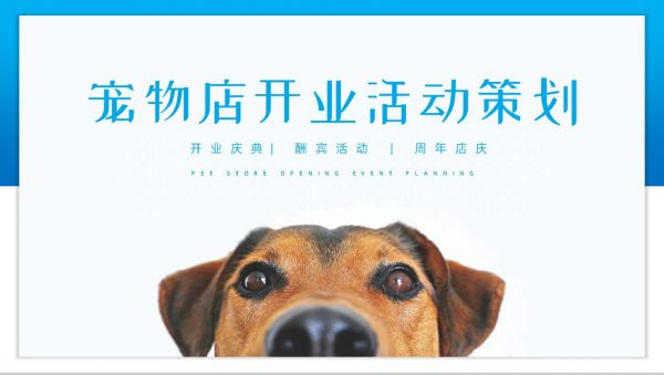 可爱宠物店开业活动策划PPT模板-1