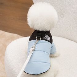 hipidog 嬉皮狗 秋冬季狗狗休闲风时尚拼接两脚棉衣泰迪猫咪加厚可牵引宠物狗衣服 蒂安绿（可牵引） XXL（体重15-20斤）