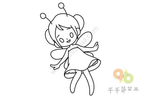 而且还有魔法哦小精灵非常的可爱漂亮来和小编一起画小精灵简笔画吧