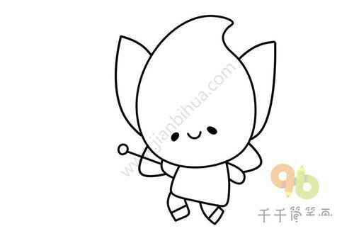 萌萌哒小精灵简笔画步骤图