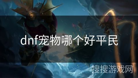 dnf宠物哪个好平民