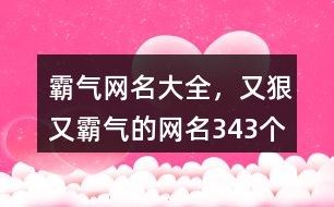 霸气网名大全，又狠又霸气的网名343个