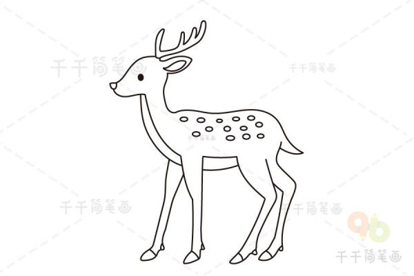 卡通梅花鹿简笔画图片