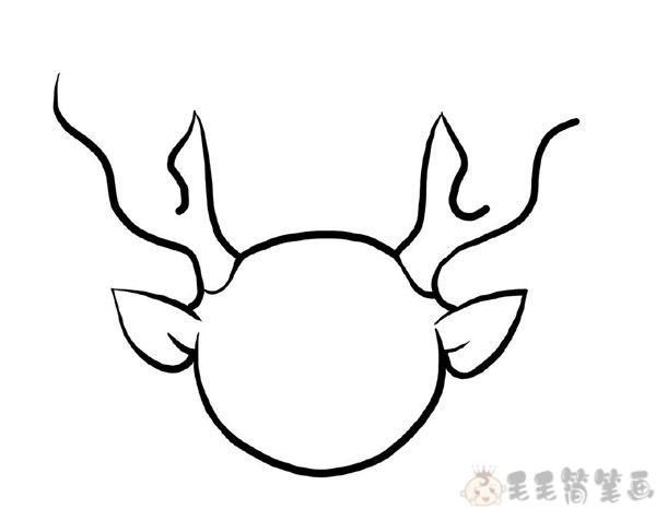 梅花鹿儿童绘画图片教程 - 毛毛简笔画