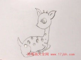 梅花鹿简笔画带颜色