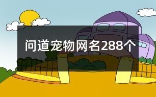 问道宠物网名288个
