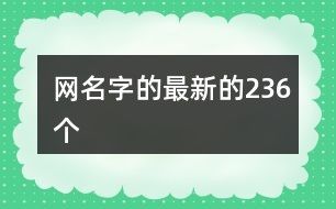 网名字的最新的236个