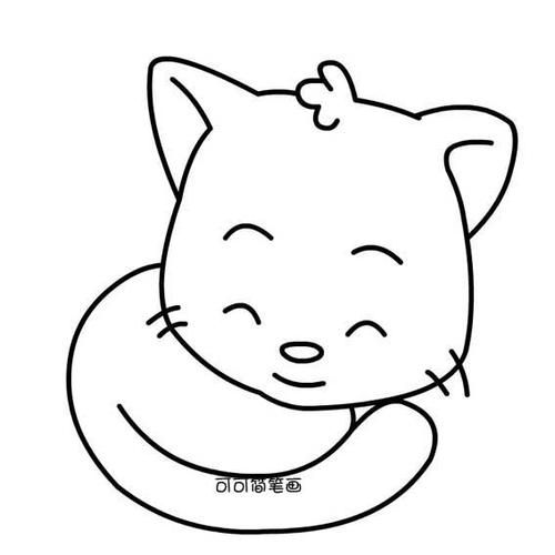 可爱的小猫简笔画图片好萌