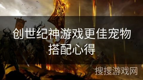 创世纪神游戏更佳宠物搭配心得