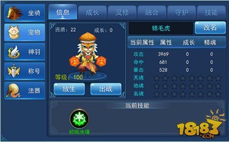 永恒仙域宠物系统简析 灵宠伴成长