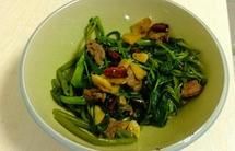 空心菜叶炒牛肉
