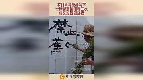 农村大哥废墙写字，十秒智商被侮辱三次，但又没找到证据！