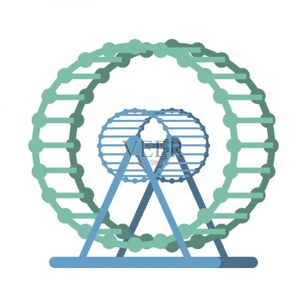 仓鼠的轮子空了。家用宠物配件。家鼠玩具插画图片素材