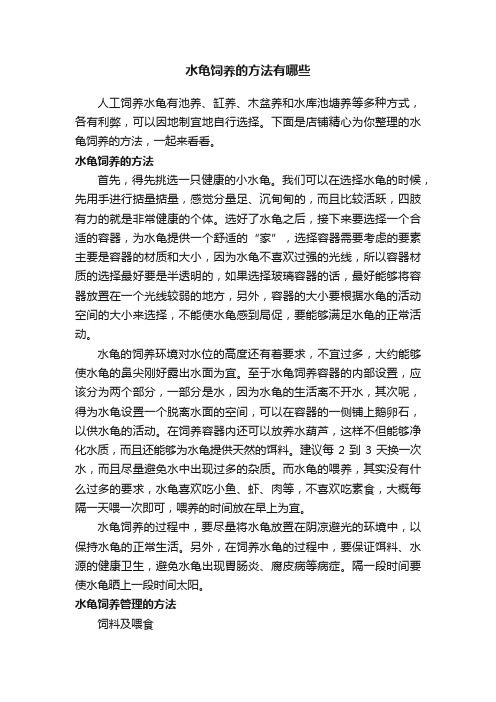 水龟饲养的方法有哪些