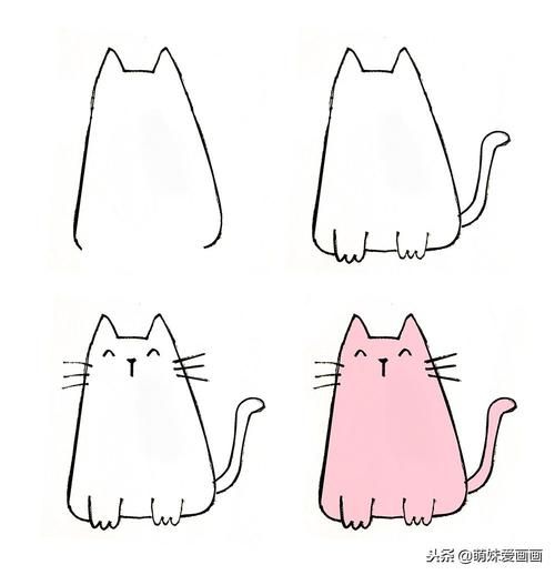 生活 内容今天萌妹教大家如何画简笔画小猫希望大家喜欢哦 1.
