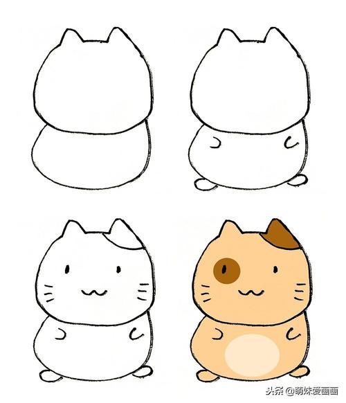 生活 内容今天萌妹教大家如何画简笔画小猫希望大家喜欢哦 1.
