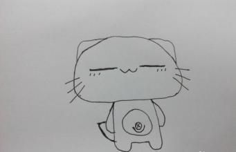 简笔画简笔画首页卡通简笔画正文可爱的卡通萌宠猫咪的简笔画画法-萌