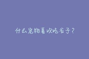 什么宠物喜欢吃谷子?