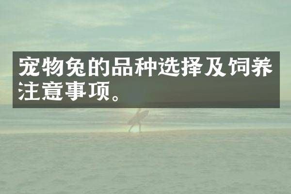 宠物兔的品种选择及饲养注意事项。