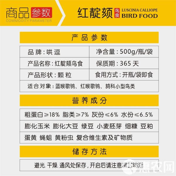 靛颏鸟食红蓝靛颏饲料营养颗粒换毛饲料鸟粮500g正品批发