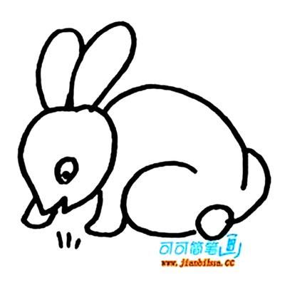 儿童画小白兔简笔画幼儿画兔子动物简笔画-92kb
