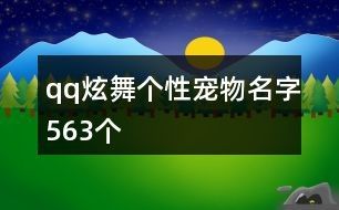qq炫舞个性宠物名字563个