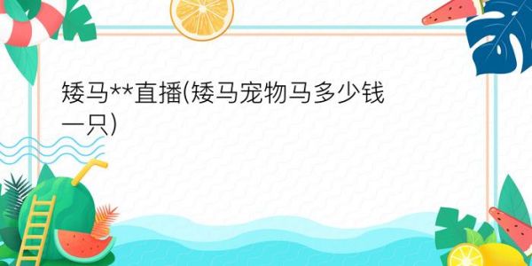 矮马**直播(矮马宠物马多少钱一只)