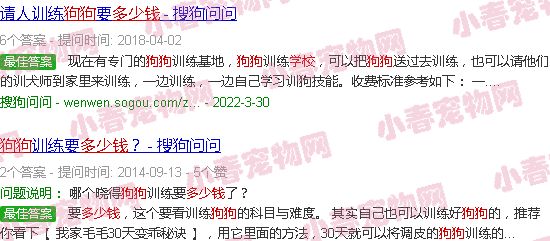 狗狗培训学校多少钱