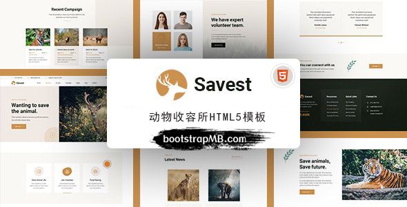 HTML5动物收容所网站模板