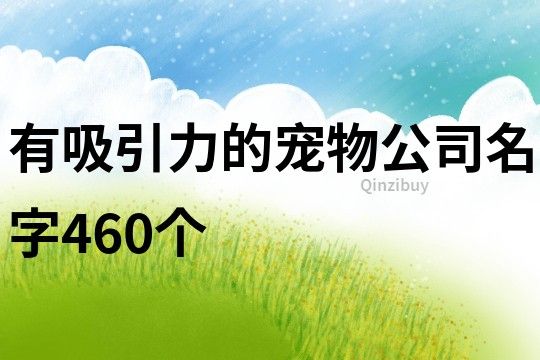有吸引力的宠物公司名字460个