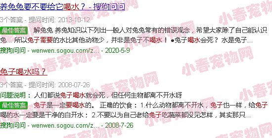 兔子需要喝水吗?