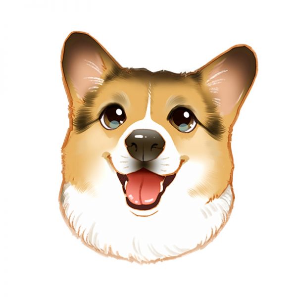 q萌宠物插画漫画卡通猫咪动漫logo设计狗狗定制设计宠物画像手绘