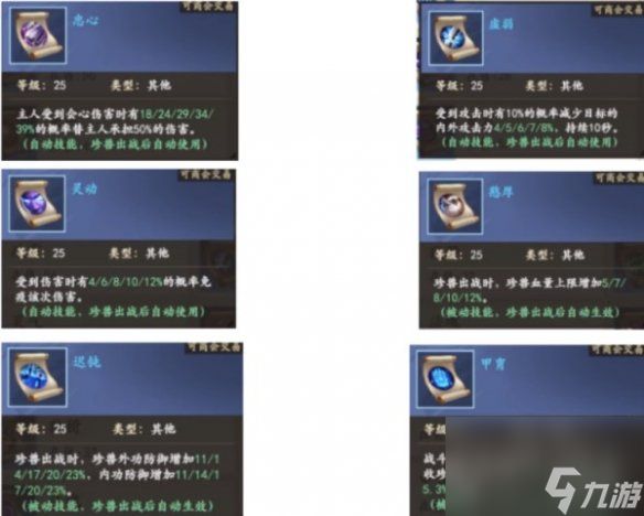 《新天龙八部》珍兽技能详解