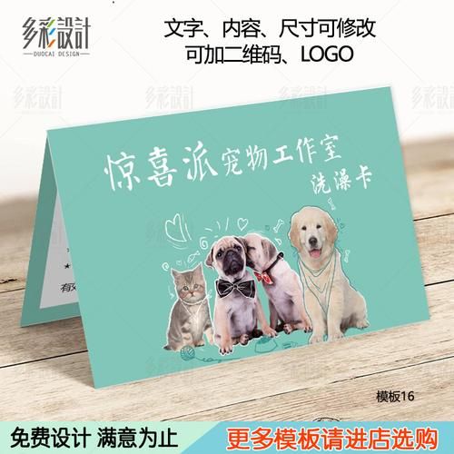 宠物积分护理美容喵星人猫咪萌宠印刷名片卡名贺卡