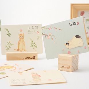 创意贺卡信封套装文艺小清新生日祝福卡片可爱猫咪节日贺卡 自
