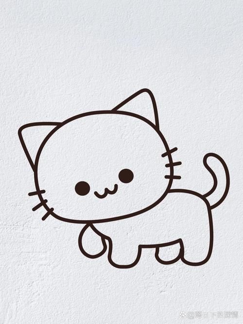 动物简笔画之可爱的小猫咪内附过程图