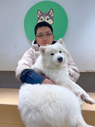 撸狗的快乐，又大又白还可以抱抱！