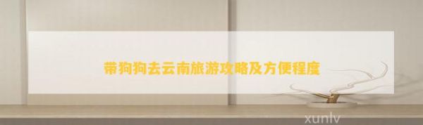 带狗狗去云南旅游攻略及方便程度